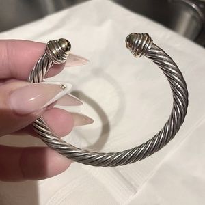 David Yurman sterling silver gold dome bracelet